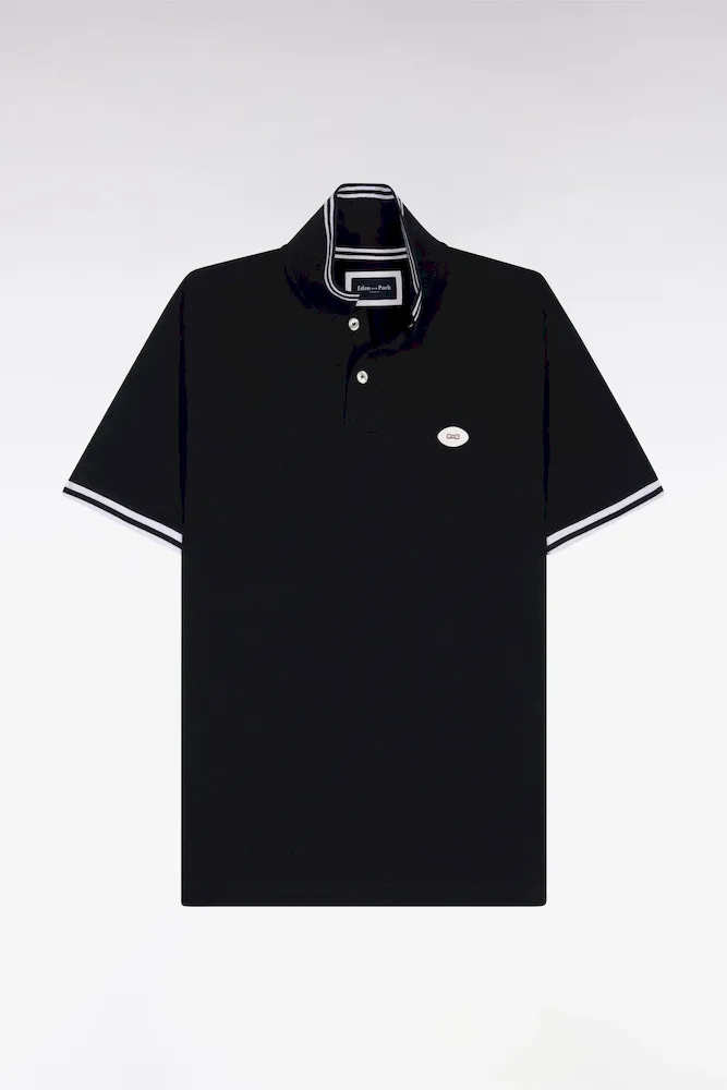 Polo à Manches Courtes En Coton Marine