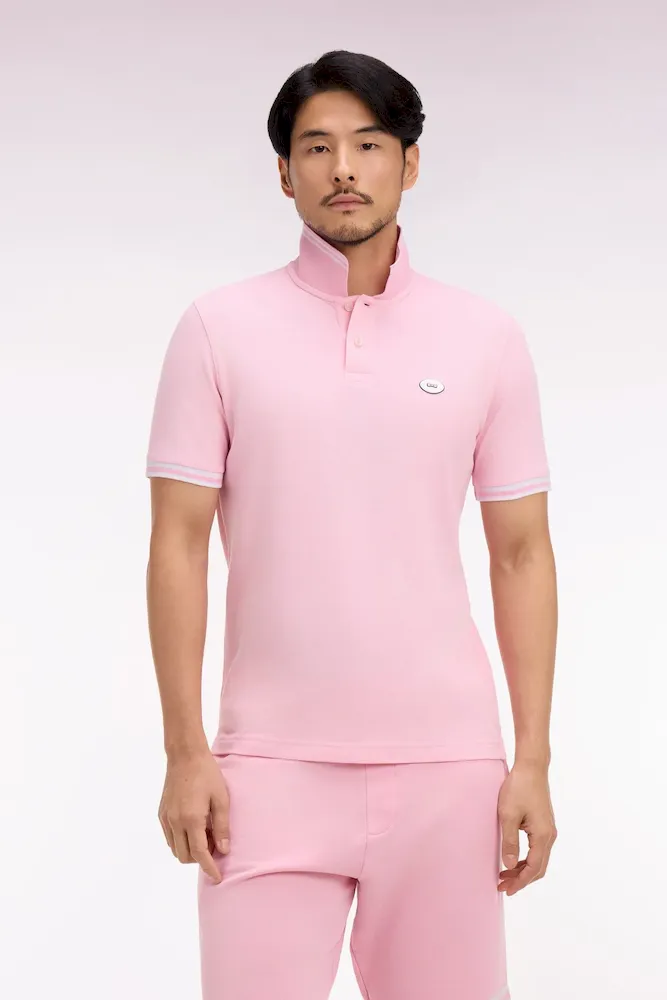 Polo à manches courtes en coton rose – Bild 3