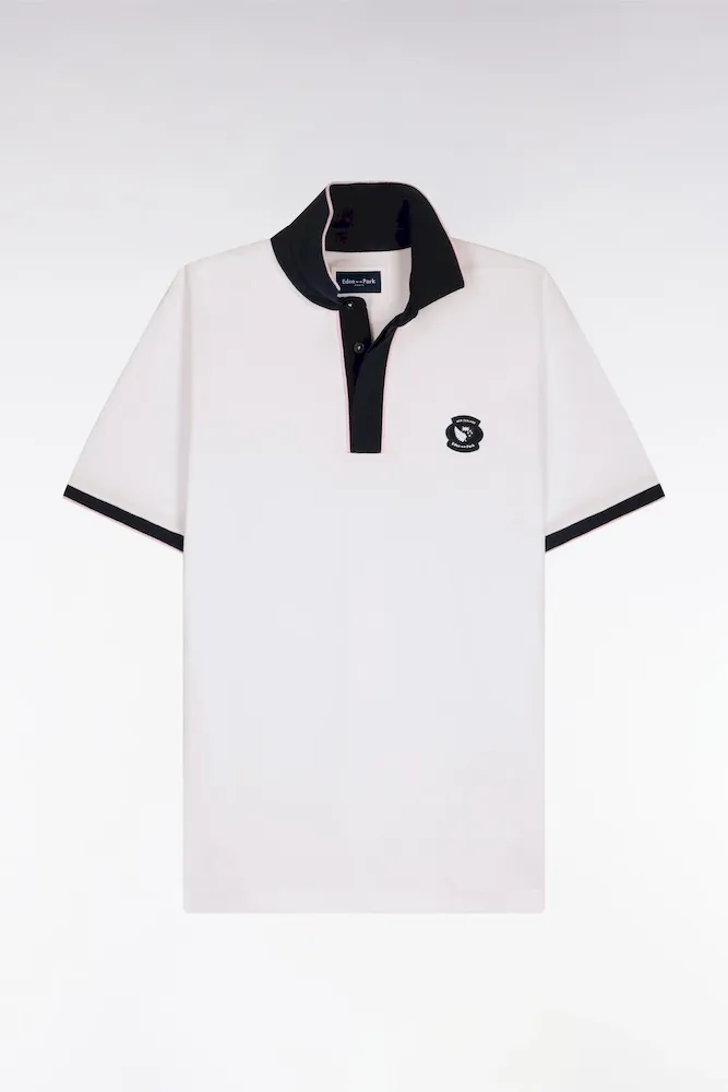Polo à Manches Courtes En Coton Blanc New Zealand