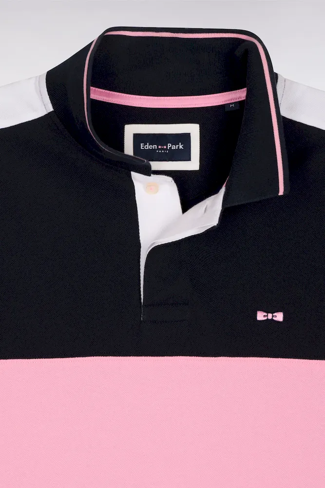 Polo à manches courtes en piqué coton marine coupé cousu – Bild 6