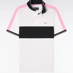 Alternative view of Polo à manches courtes en piqué coton blanc coupé cousu