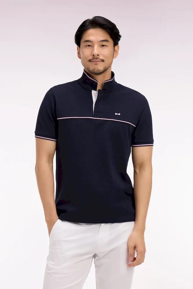 Polo à manches courtes en piqué coton marine – Bild 3