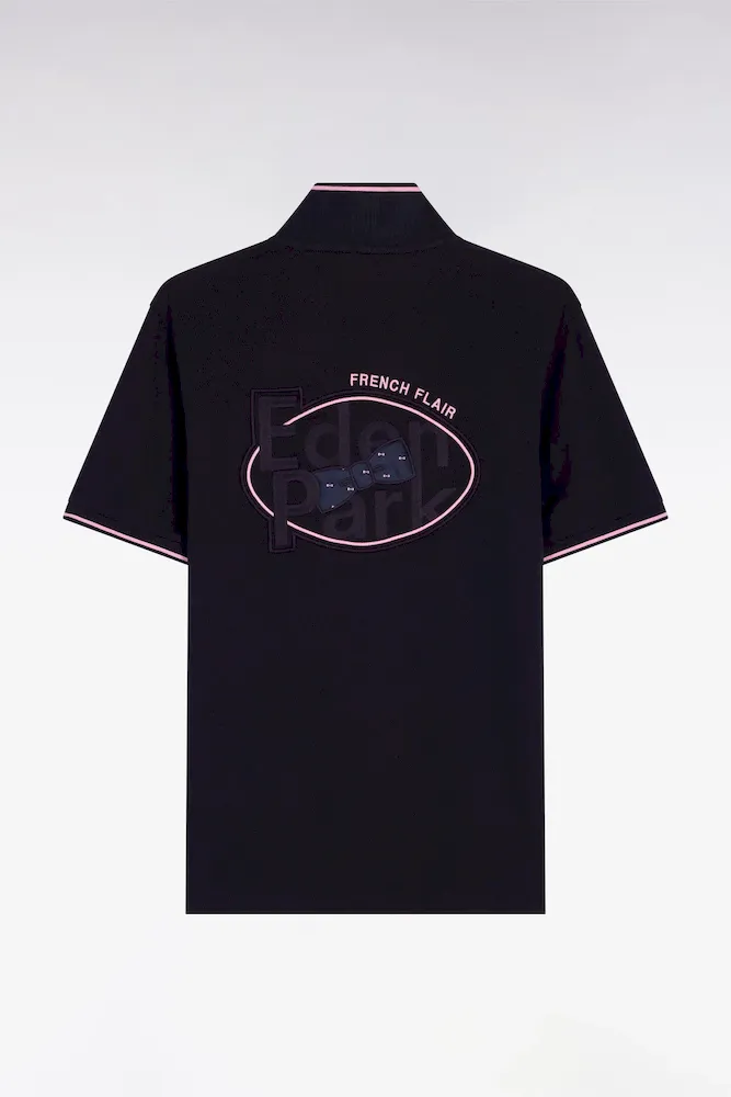 Polo à manches courtes en piqué coton marine – Bild 2