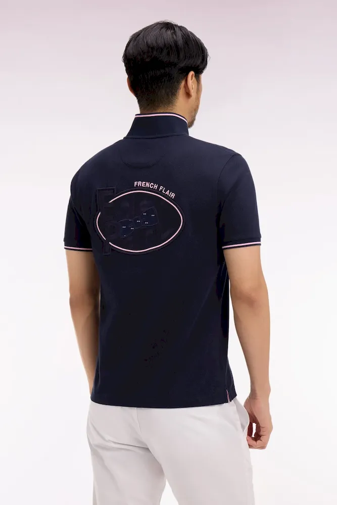 Polo à manches courtes en piqué coton marine – Bild 5