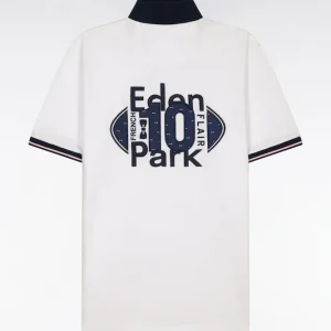 Alternative view of Polo à manches courtes en piqué coton blanc broderie marine