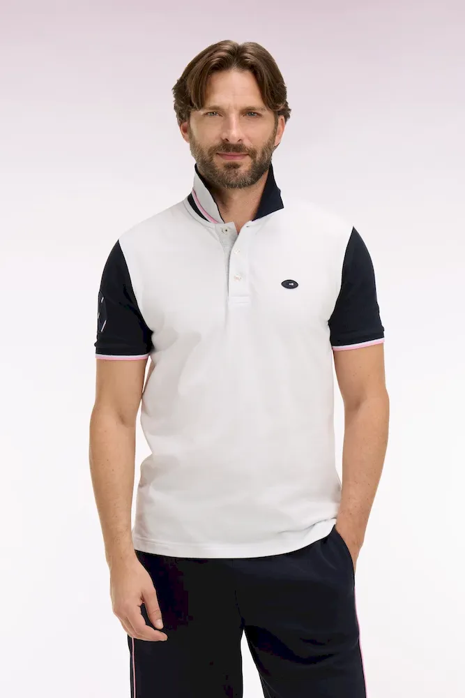 Polo à manches courtes XV de France en piqué coton blanc France