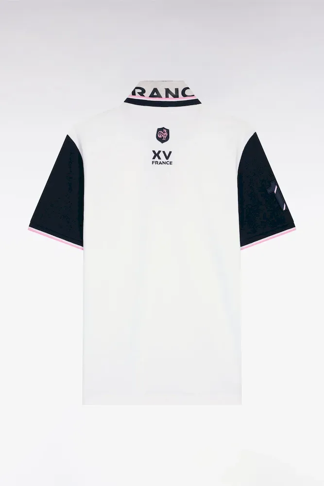 Polo à Manches Courtes XV De France En Piqué Coton Blanc France