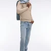 Pull col camionneur en coton beige