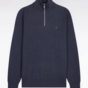 Alternative view of Pull col camionneur en coton bleu foncé