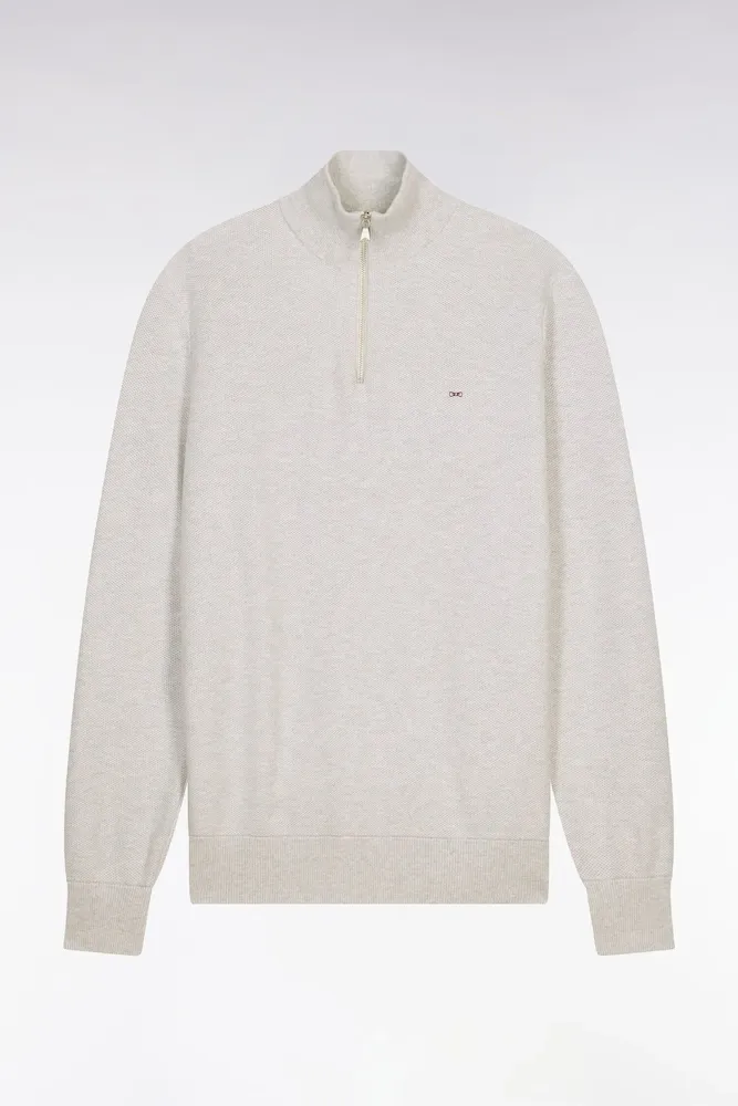 Pull Col Camionneur En Coton Gris Clair