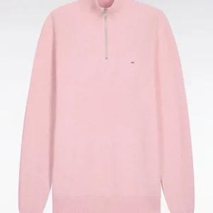 Alternative view of Pull col camionneur en coton rose