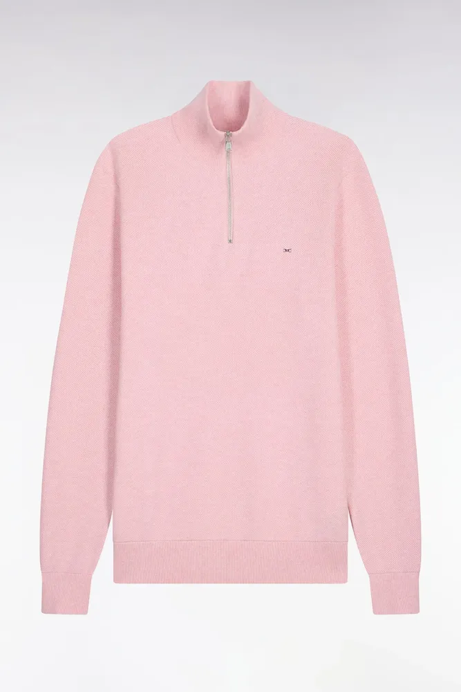 Pull Col Camionneur En Coton Rose