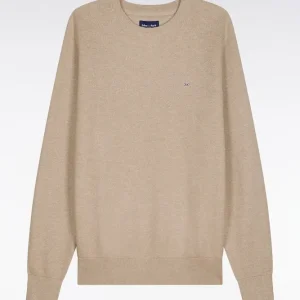 Alternative view of Pull col rond en coton beige