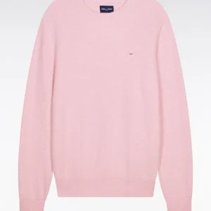 Alternative view of Pull col rond en coton rose