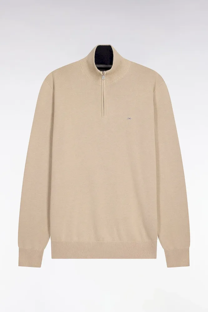 Pull Col Camionneur En Coton Beige