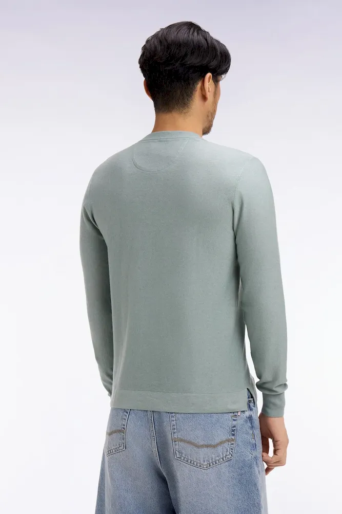 Pull col rond en coton et lyocell mélangés vert d'eau – Bild 5