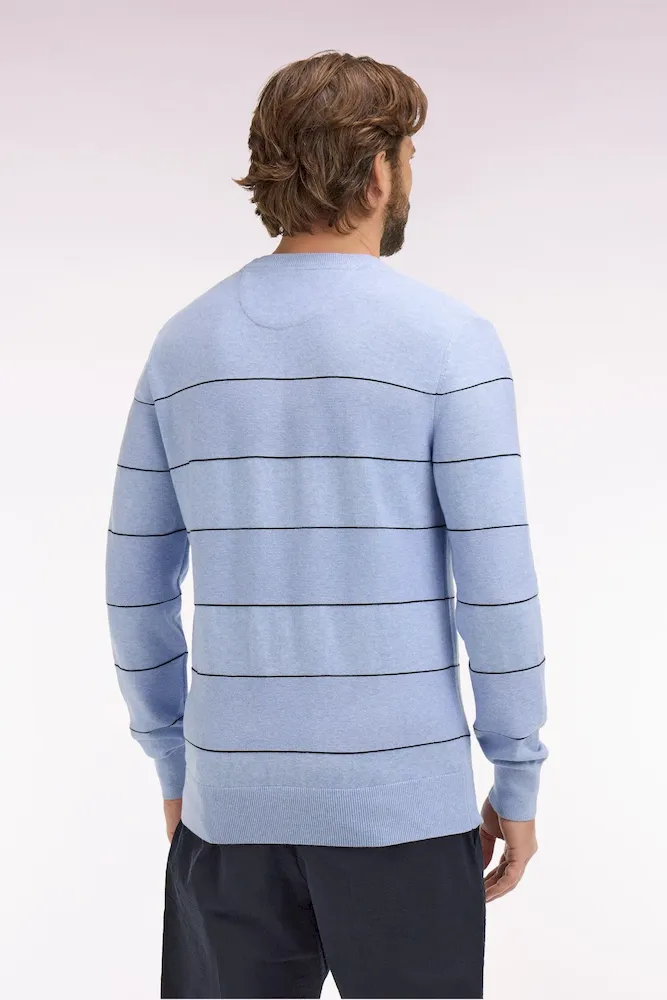 Pull col rond en coton ciel rayé – Bild 5