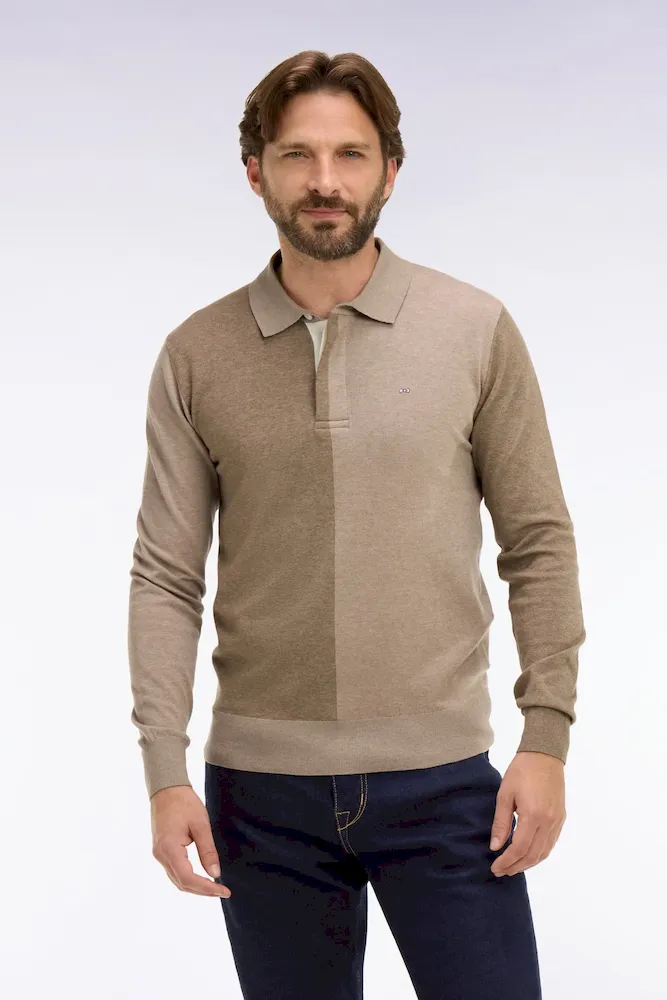 Pull col maillot en coton et lyocell mélangés beige – Bild 3
