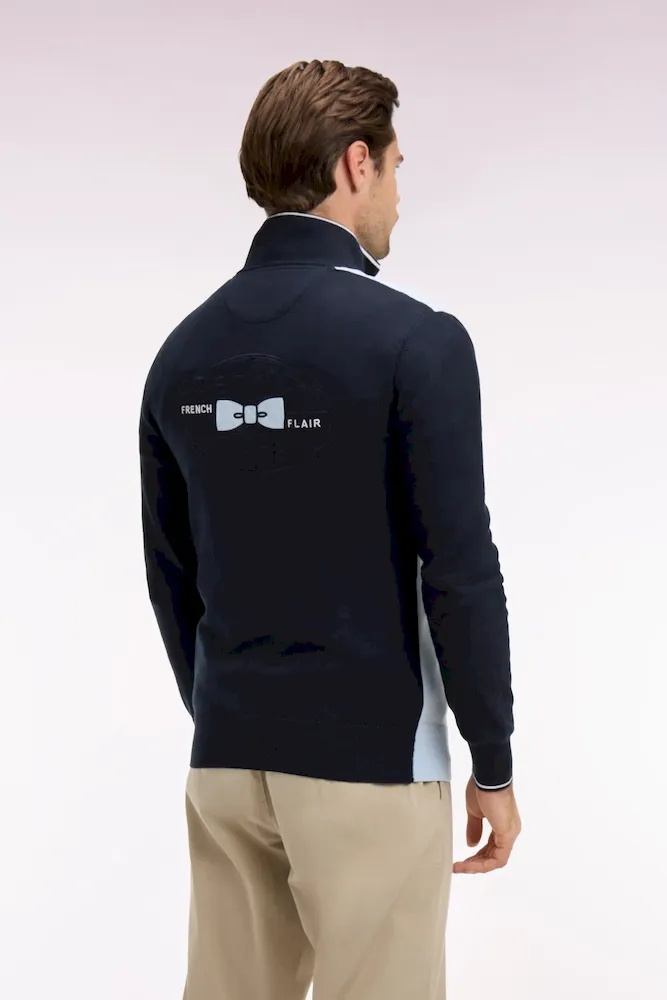 Pull à col maillot en coton ciel brodé – Bild 5