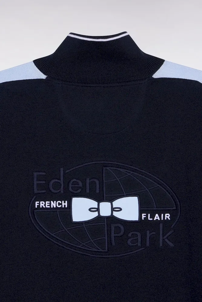 Pull à col maillot en coton ciel brodé – Bild 6