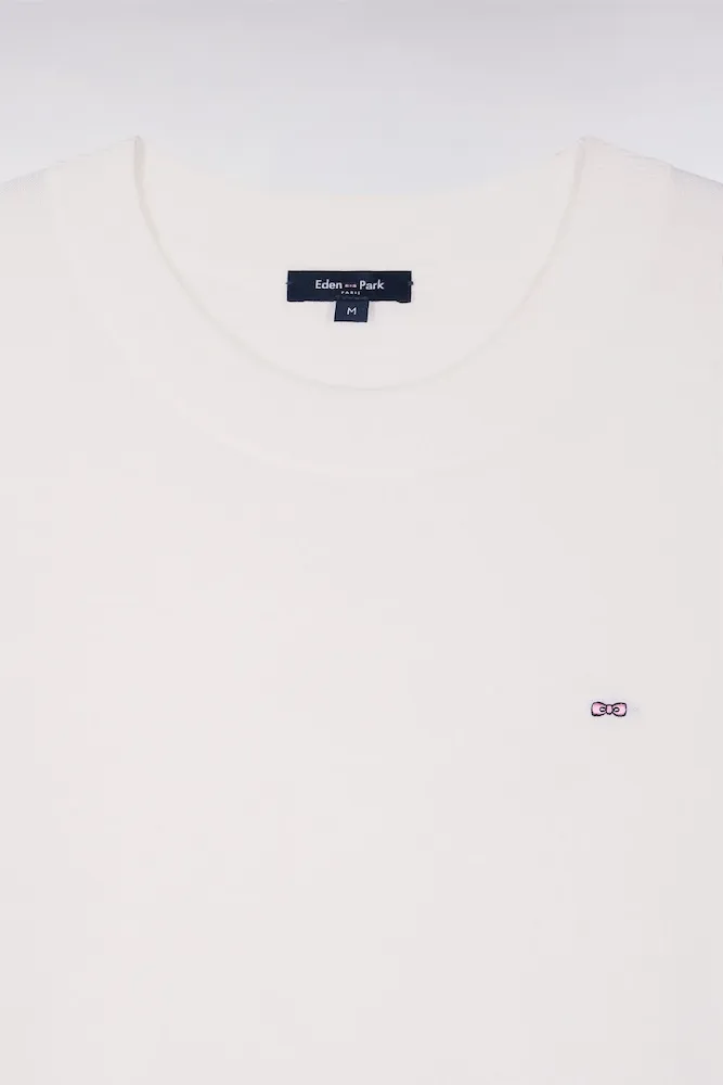 Pull à manches courtes blanc coupe regular – Bild 6