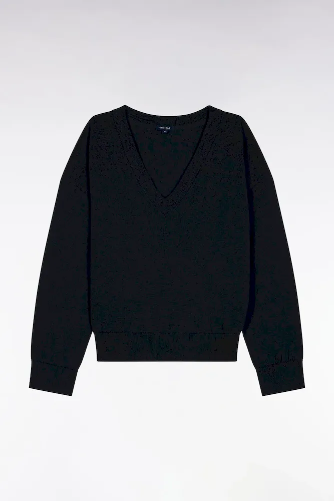 Pull-over à Col V En Coton Marine Coupe Oversized