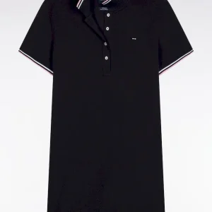 Alternative view of Robe polo en coton marine coupe droite