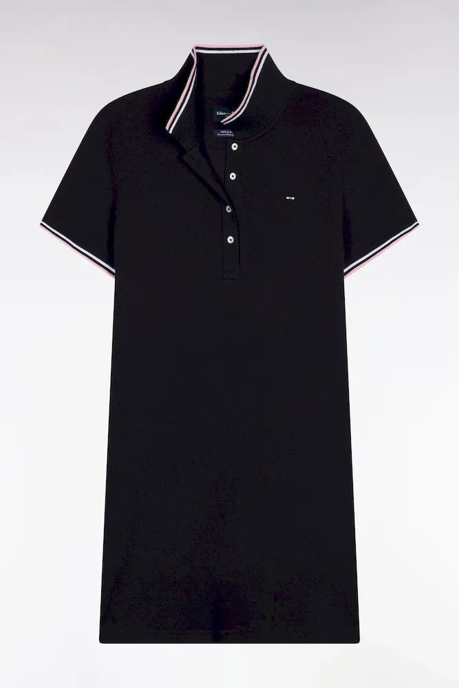 Robe Polo En Coton Marine Coupe Droite