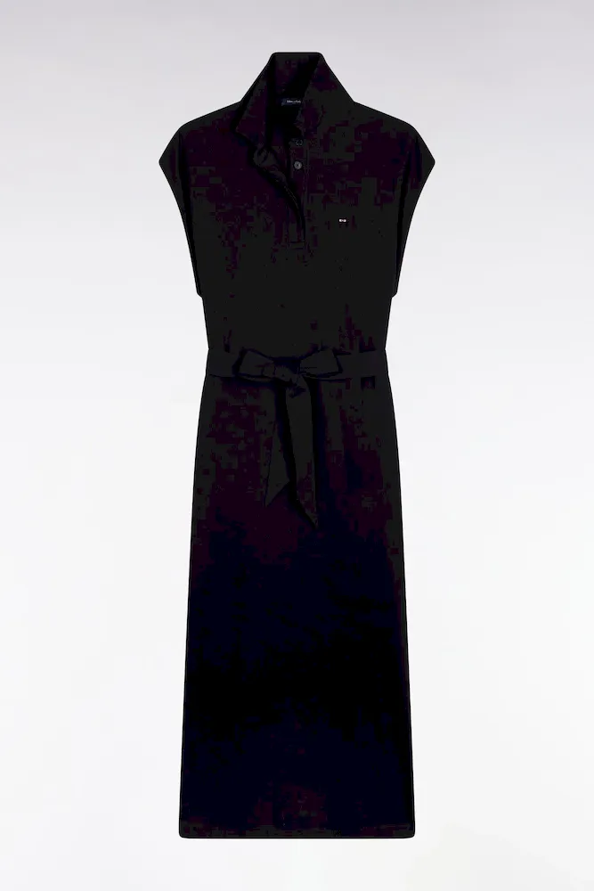 Robe maillot sans manches en coton noir coupe oversized – Bild 2