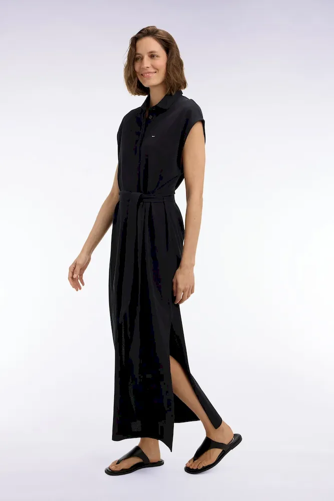 Robe maillot sans manches en coton noir coupe oversized