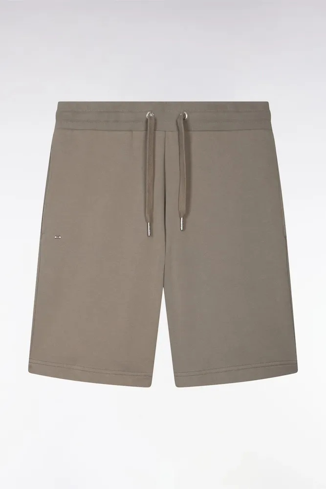 Short En Molleton Coton Kaki