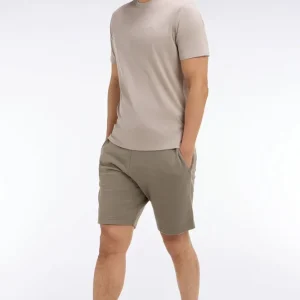 Short en molleton coton kaki