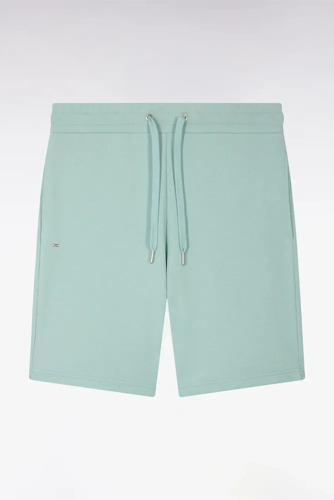 Short En Molleton Coton Vert D'eau