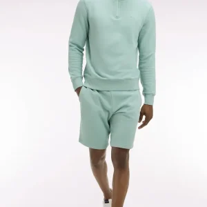 Short en molleton coton vert d'eau
