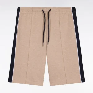 Alternative view of Short en interlock à découpes beige et marine