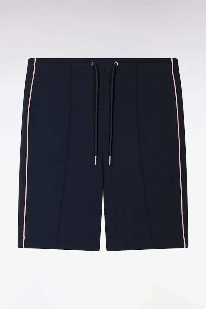 Short En Molleton Marine Passepoils Roses