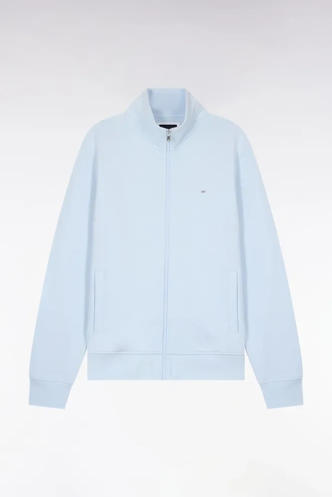 Sweatshirt Zippé En Molleton Coton Bleu Ciel