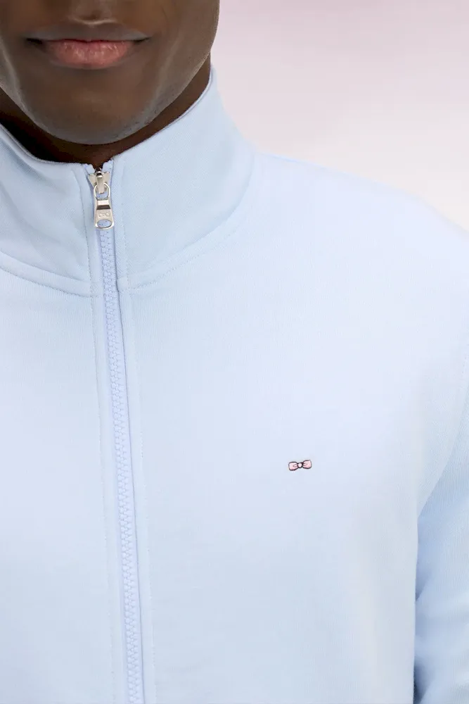 Sweatshirt zippé en molleton coton bleu ciel – Bild 4
