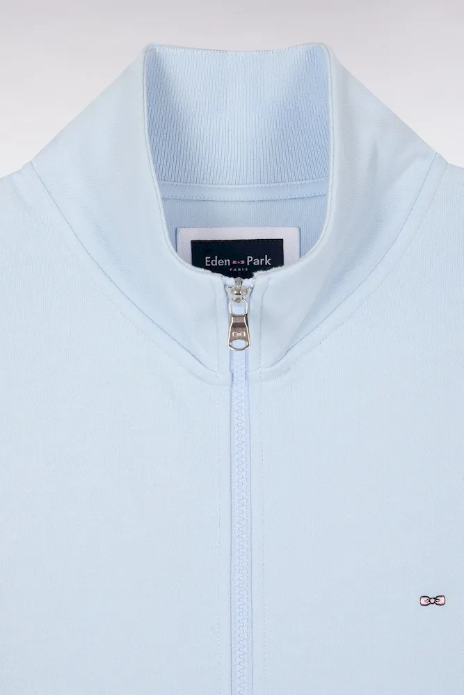 Sweatshirt zippé en molleton coton bleu ciel – Bild 6