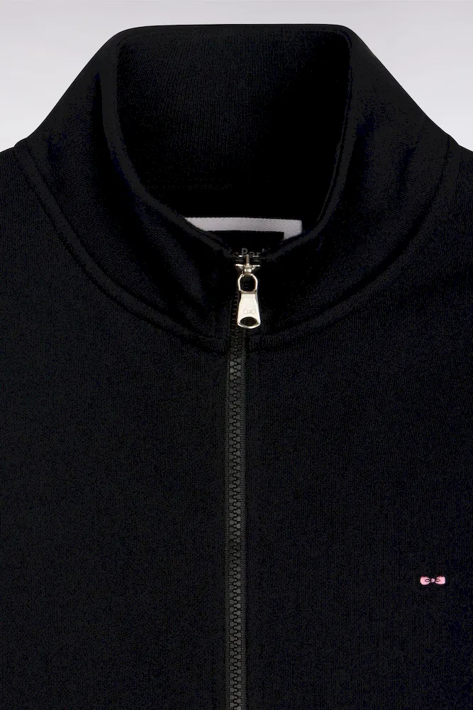 Sweatshirt zippé en molleton coton noir – Bild 6