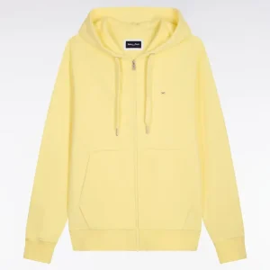 Alternative view of Sweatshirt zippé à capuche en molleton coton jaune