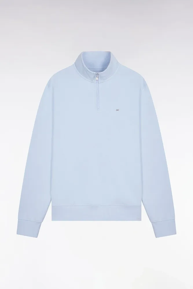 Sweatshirt Col Camionneur En Molleton Coton Ciel