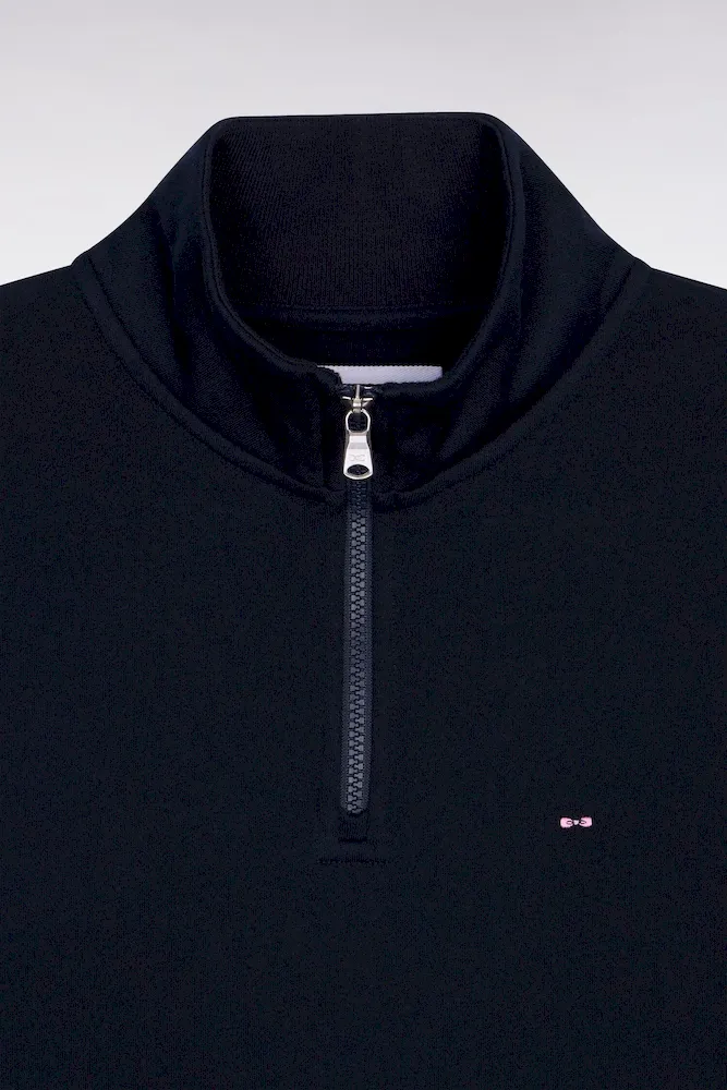 Sweatshirt col camionneur en molleton coton marine – Bild 6