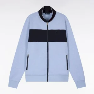 Alternative view of Sweatshirt zippé col polo en molleton bleu ciel