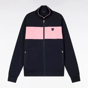 Alternative view of Sweatshirt zippé col polo en molleton marine