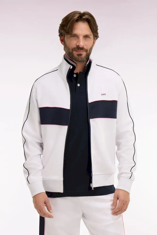 Sweatshirt zippé en molleton blanc – Bild 3