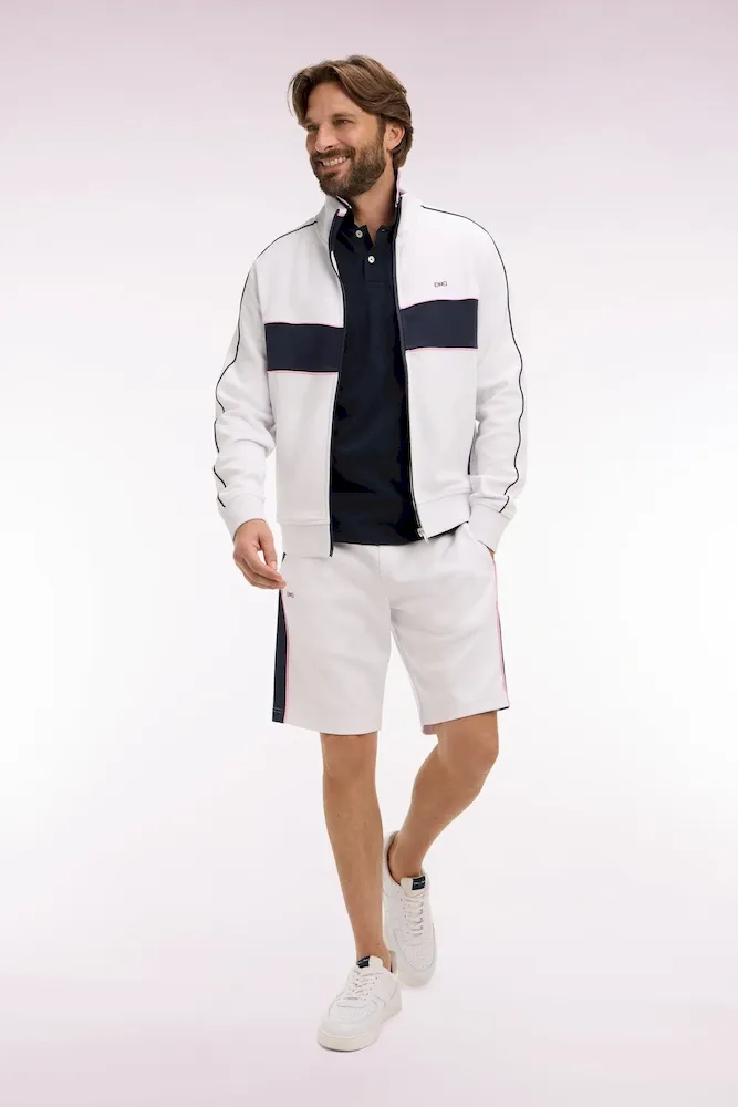 Sweatshirt zippé en molleton blanc