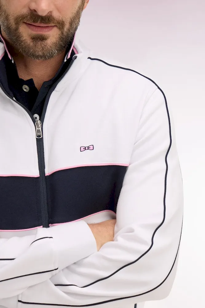 Sweatshirt zippé en molleton blanc – Bild 4