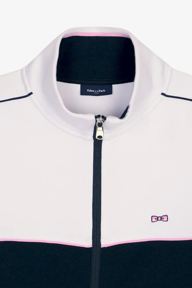 Sweatshirt zippé en molleton blanc – Bild 6