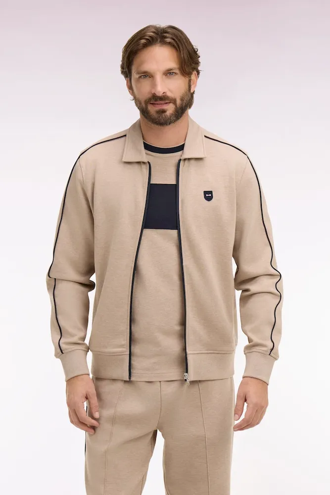 Sweatshirt blouson en molleton beige – Bild 3